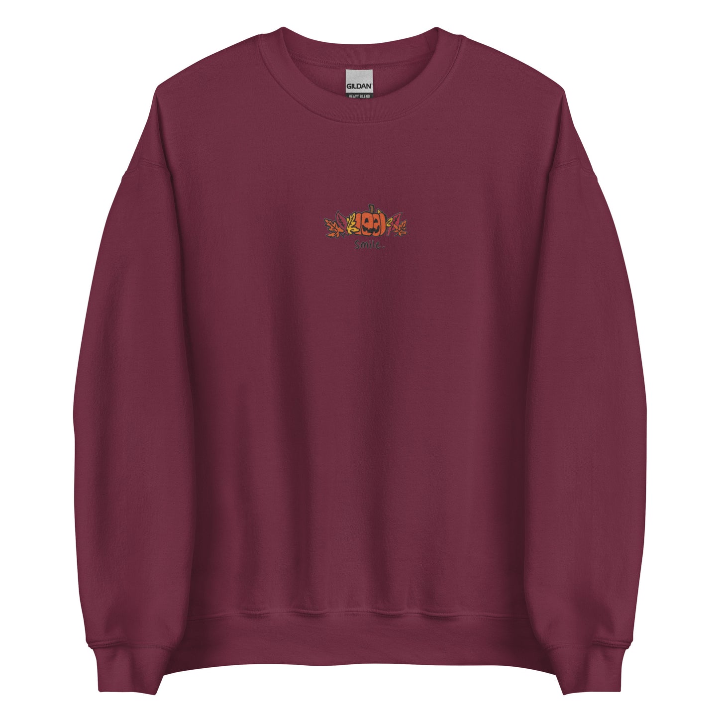 Smile Pumpkin Embroidered Crewneck Sweatshirt