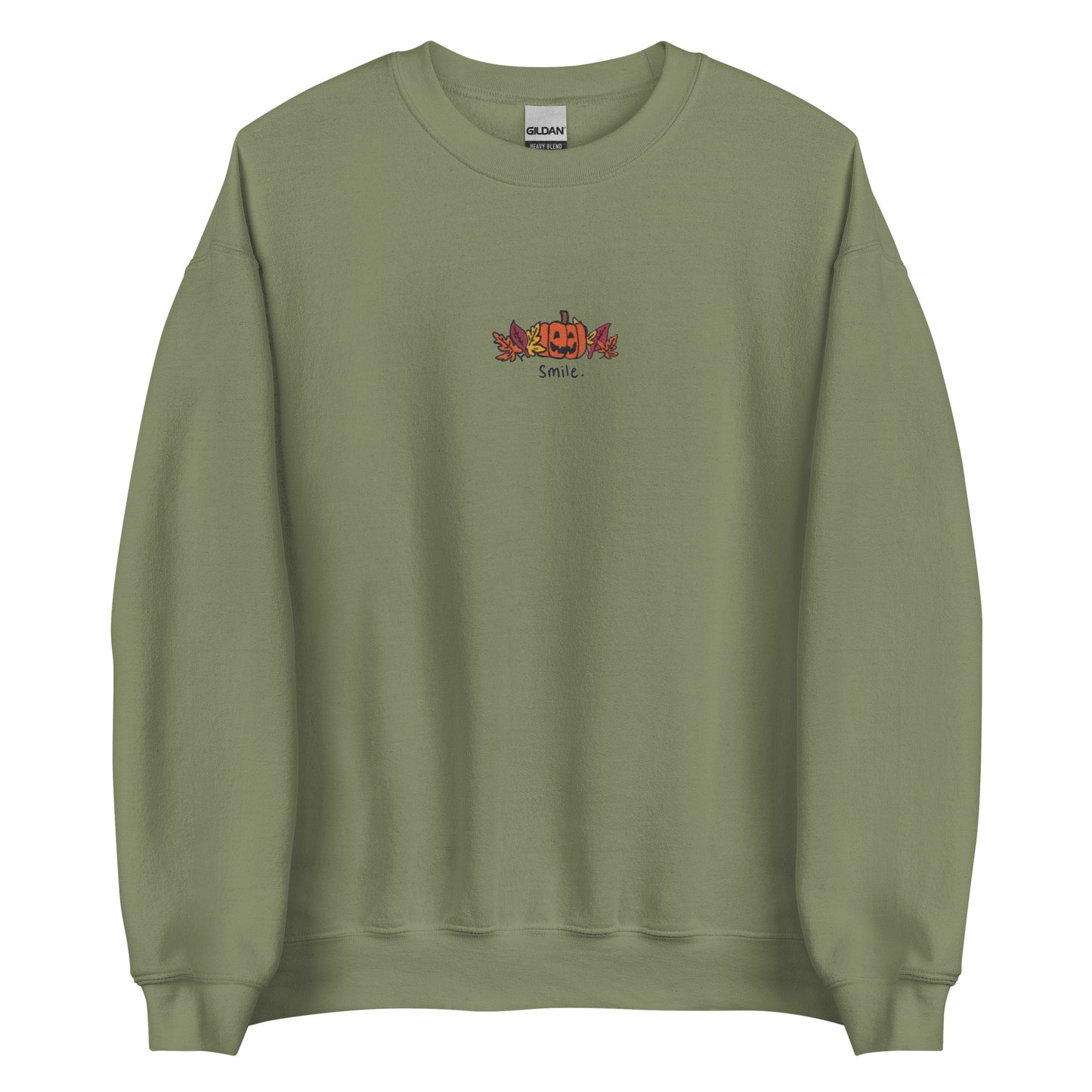 Smile Pumpkin Embroidered Crewneck Sweatshirt