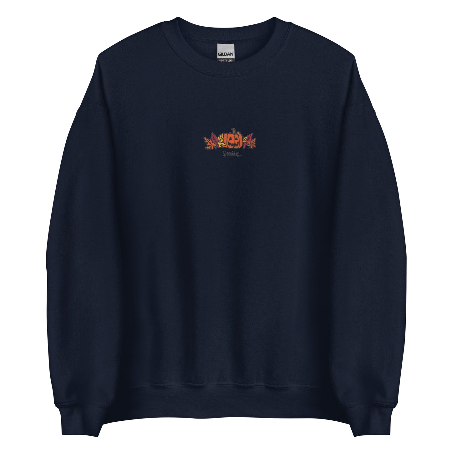 Smile Pumpkin Embroidered Crewneck Sweatshirt