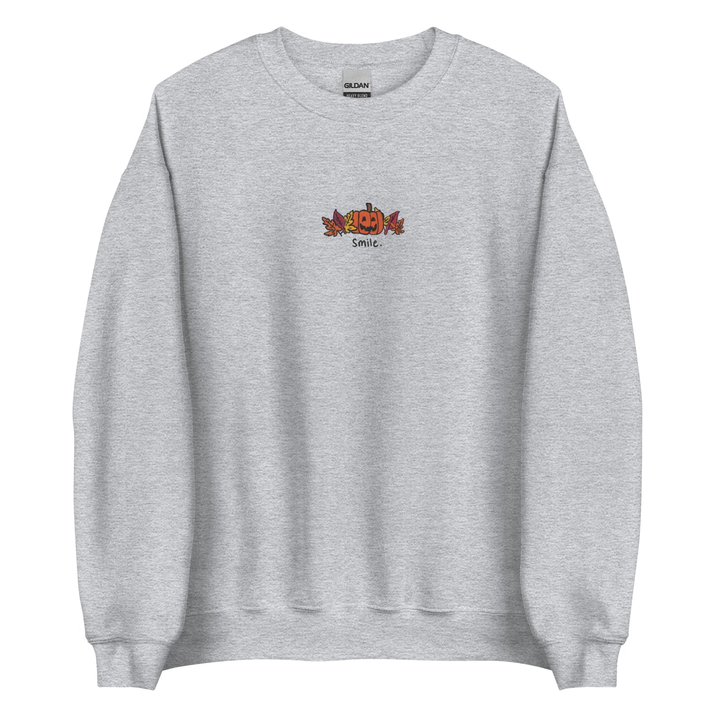 Smile Pumpkin Embroidered Crewneck Sweatshirt