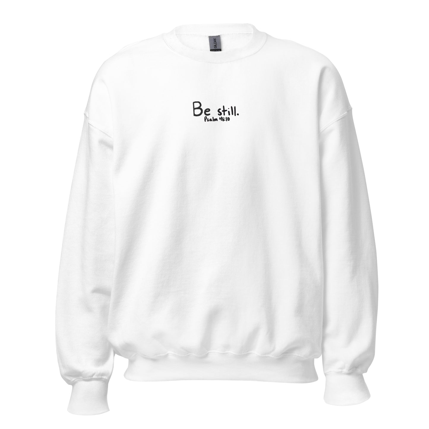 Be Still Psalm 46:10 Embroidered Crewneck Sweatshirt