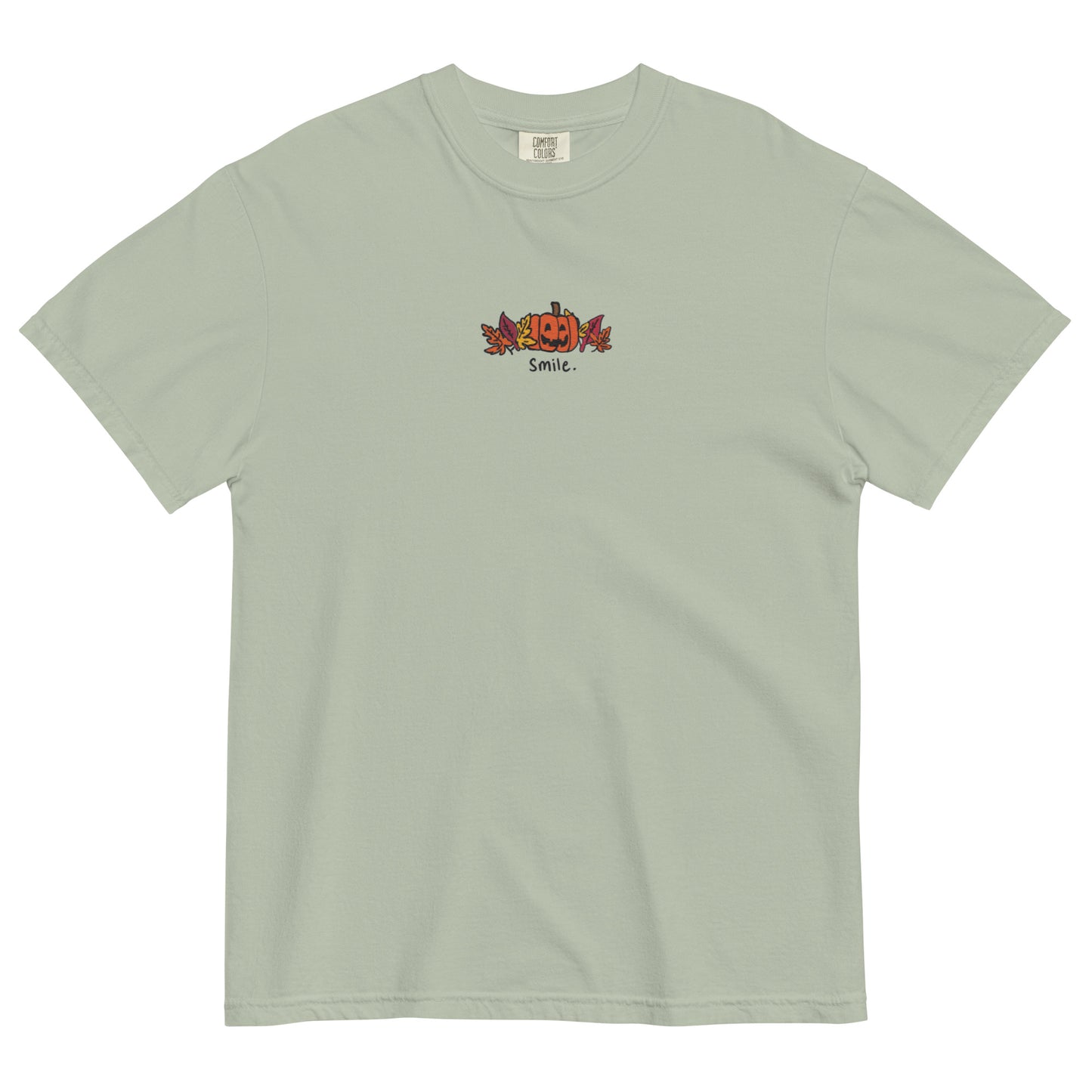 Smile Pumpkin Embroidered T-Shirt