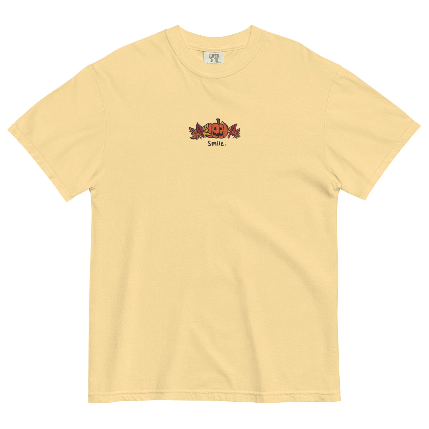 Smile Pumpkin Embroidered T-Shirt