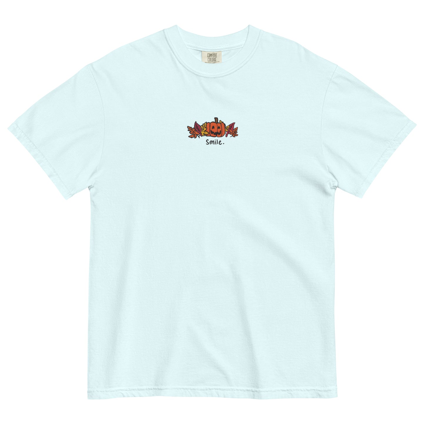 Smile Pumpkin Embroidered T-Shirt