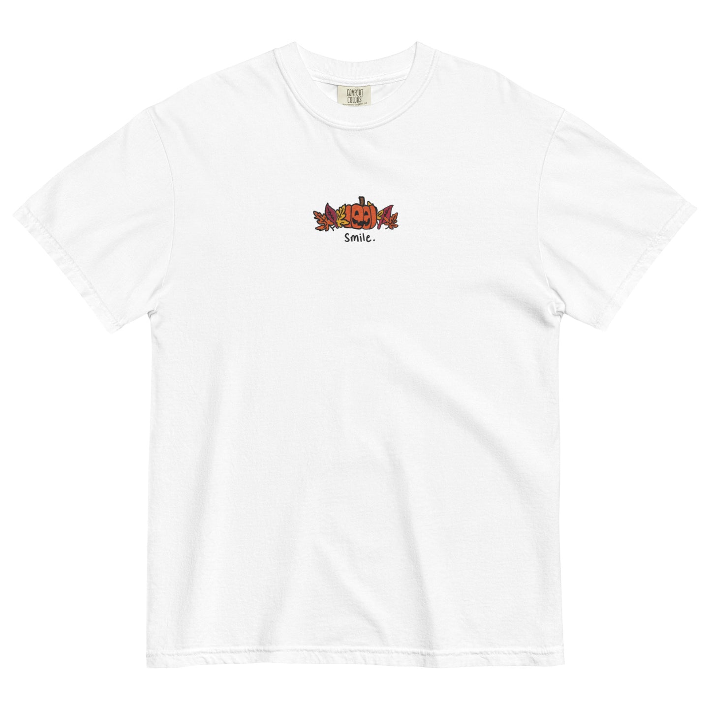 Smile Pumpkin Embroidered T-Shirt